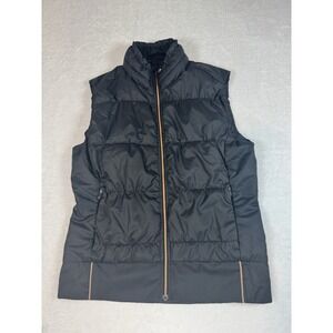 Women's Brooks Black Puffer Running Vest Full Zip Side Pockets - Size M